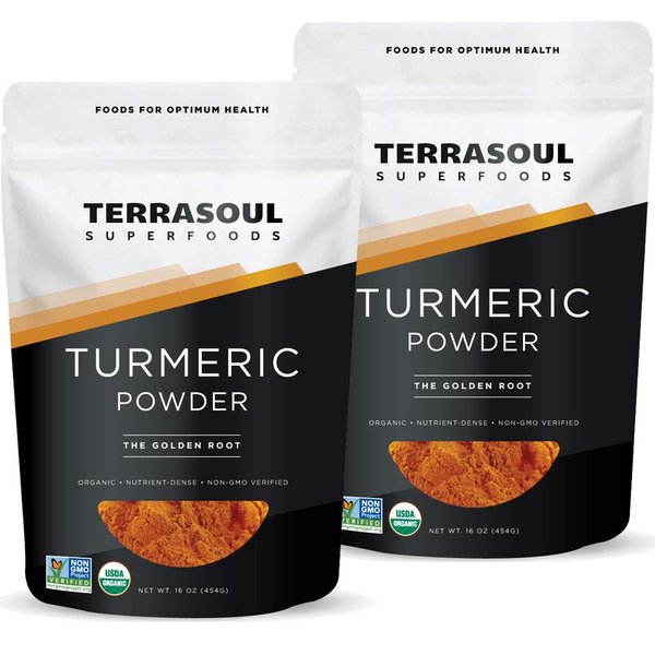 Terrasoul Superfoods Organic Turmeric Powder, 2 Lbs (2 Pack) - Curcumin | Lab Tested for Purity | Premium Quality