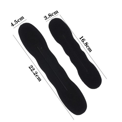 4 Pack Hair Bun Maker for Hair Donut Bun Maker, Sponge Bun Donut Hair Maker for Women With Hair Ties - Black