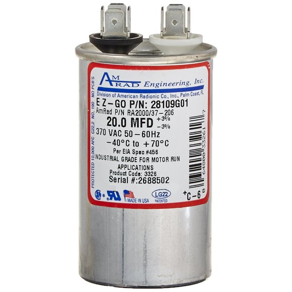 EZGO Capacitor 20MFD/370VAC Powerwise