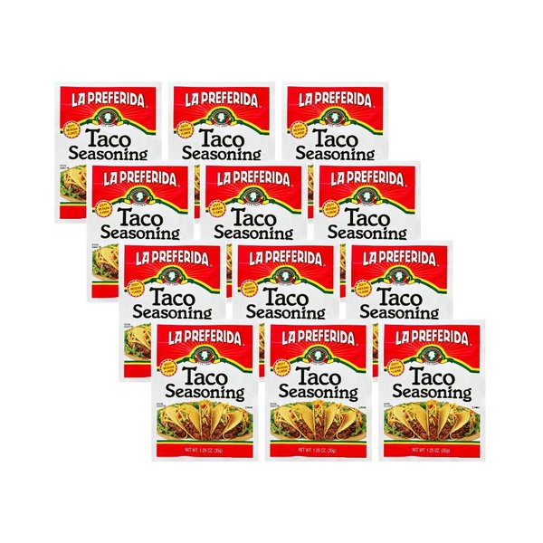 La Preferida Authentic Taco Seasoning Mix - Bold Flavor, Versatile Spice blend for Wings, Burgers, Soups, Dips &amp; more, 1.25 oz (Pack of 24)