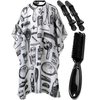 HOOMBOOM Professional Salon Cape with Snap Closure, Waterproof Hair Salon Cutting Cape Barber Hairdressing Cape White Floral Print