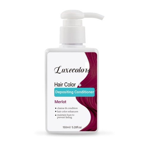 Luxecolors Depositing Hair Dye Conditioner, Semi Permanent Reflesh Hair Color Conditioner, Non-foaming Hair Coloring, Cruelty-free 5.28 fl.oz, Merlot