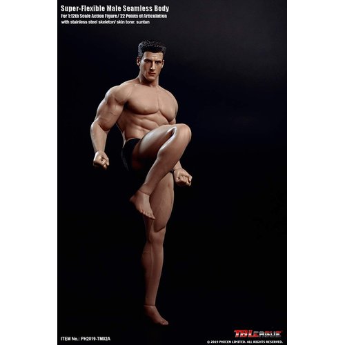 TBLeague 1/12 Male Body 6 inch Action Figure Full Set-Silicone Body+Head+Underwear Super Flexible Male Dolls for Arts/Drawings/Photography (TM02A)