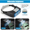 Lighted Optivisor Headband Magnifier, Jewelers Magnifying Glasses 1.5X 2.0X 2.5X 3.5X, Rechargeable Head Mount Magnifier Headset, Hands Free Magnifying Visor for Close Work Crafts Watch Repair Hobby
