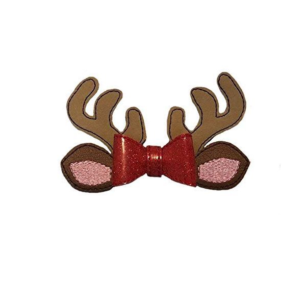 Girl Reindeer Vinyl Hair Bow