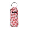 Horeset Lipstick Holder Keychains Strawberry Print Elasticity Pocket Lip Gloss Tube Holder with Durable Metal Ring