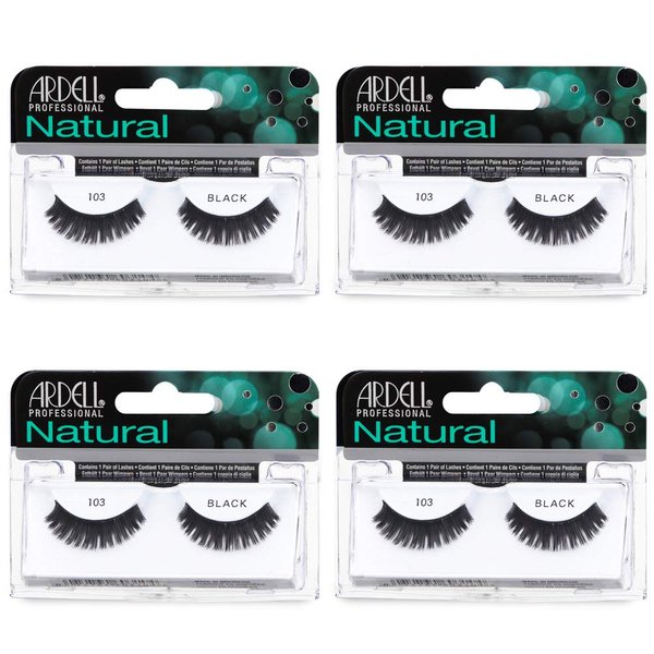 Ardell Natural Lashes False Eyelashes 103 Black (4 pack)