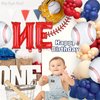 Rookie Of The Year 1st Birthday Decorations Baseball Foil Number 1 Balloons Set One First Birthday Party Supplies Glove Round Baseball Bat Theme Mylar Balloon Boys