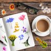 Transparent Pressed Flower Stickers 320 PCS - Dried Resin Flower Leaves- Floral Decorative Scrapbook Stickers for Scrapbook Supplies Art Craft Journal Planner Bottles Phone Cases Laptops Decors