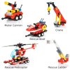 Block Builder Fire Truck Building Block Set (646 Pieces). Fire Rescue Truck Includes Five Different attachments and a Rescue Helicopter. Fire Truck Building Blocks for Kids and Adults.