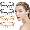 Tyqour 4pcs Zig Zag Headband Non Slip Comb Headband Plastic Tooth Hair Comb Wavy Teeth Hairpin Headband for Women Girls Men