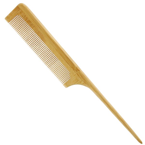 Bamboo Rat Tail Comb Natural Bamboo Hair Tool with Fine Teeth for Teasing Strands & Post Styling MRD Anti-Static Natural Curly Hair For Womens and Men