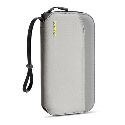 tomtoc Passport Holder Family, Passport Wallet Women Men, Waterproof, RFID Blocking, with Airtag & Sim Card Holder and Eject Pin, Document Organizer with Wrist Strap, Up to 4 Passports