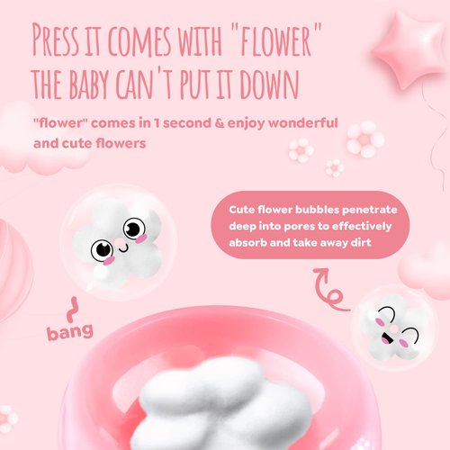 VANERIA Flower Stamp Hand Soap for Kids Nourishing Hand Wash,Flower Bubble Hand Cleaning for Babies,Kids and Adults with Sensitive Skin 350ml/11.8 Fl Oz