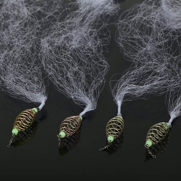 4pcs Fishing Gill Net, Copper Cast Net with Luminous Beads for Night Shoal Fishing( 10#) Fishing Net Cast Nets For Fishing