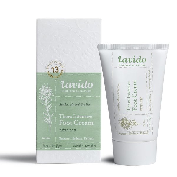 Lavido - Natural Thera Intensive Foot Cream | Treat, Deodorize + Condition Dry, Cracked Skin (4 oz | 120 ml)