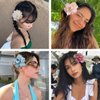 4Pcs Hawaiian Flower Hair Clips for Women,Rose Hair Clips Hair Barrettes 3.5 Inch Artificial Flower Clips,Hair Accessoriesfor Vacation Beach Party, Boho Clips Hairpin for Girls Wedding