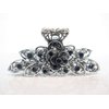 Silver metal flower blue crystal hair claw clip bridal clip medium/fine hair