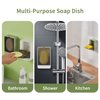 Soap Dish Holder Shower 2 Pack Bar Soap Holder with Drain Wall Mounted Soap Box for Shower, Bathroom, Bathtub, Kitchen Sink, Keep Soap Bars Dry, Waterproof Dustproof, No Drilling, Adhesive Include