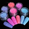 Sugar Sand Neon Nail Art Glitter Powder Shiny Effect Candy Glitter Flakes Pigment Dust Gel Polish Manicure Accessories for Christmas Valentine's Day DIY Crafts Supplies