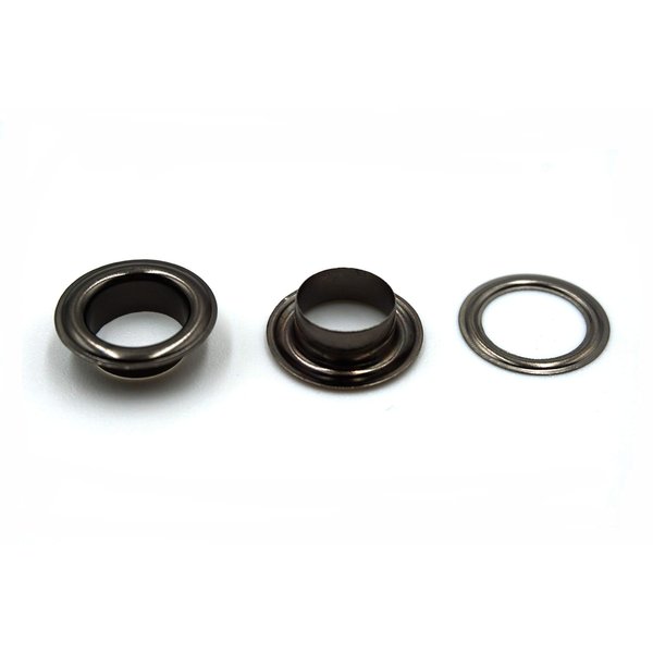 Innetoc Solid Brass Grommets Eyelets 100 Pack (3/8"(10x16.5), Gun Black)