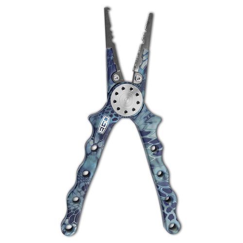 Ego Kryptek Fishing Pliers, Fishhook Remover, WeightCrimper, Stainless Steel Jaws, Aircraft Aluminum Body, Contoured Handle, Camo