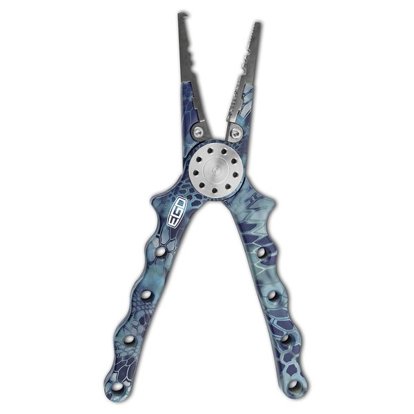 Ego Kryptek Fishing Pliers, Fishhook Remover, WeightCrimper, Stainless Steel Jaws, Aircraft Aluminum Body, Contoured Handle, Camo