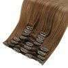 Full Shine Balayage Clip in Hair Extension Human Hair Color 10 Golden Brown Fading to 14 Brown And Blonde Remy Clip in Extensions Silky Straight Natural Extensions for Women 120 Gram 7 Pcs 18 Inch