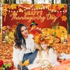 Thanksgiving Banners with 3 Pcs 71x43 Inch Happy Thanksgiving Backdrop & Give Thanks Porch Signs Hanging Ribbon for Door/Wall/Yard Decorations, Fall Party Supplies, Photography Background