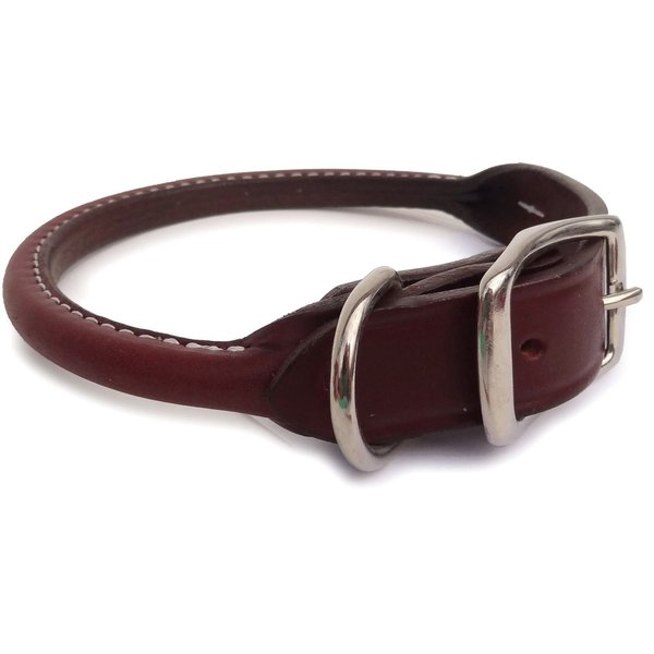 Auburn Leathercrafters Round - Rolled Dog Collar 3/8x10 Burg