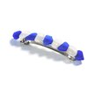 Genuine Surf Tumbled Frosted White and Blue Sea Glass French Barrette Hair Clip 4" or 100 mm Length - Quantity of 1