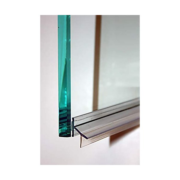 Clear Polycarbonate Drip Rail and Sweep Combination w/VHB Tape for Frameless Shower Doors - 33-5/8 in long