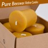 Aglary 4PCS Pure Beeswax Votive Candles, Unscented, Naturally Lightly Honey Scented, 12 Hours Burn Time Each (Raw)