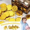 600 Pcs Pirate Gold Coins Plastic Treasure Coins Play Toy Coins Fake St. Patricks Coin for Pirate Party Favors Supplies Treasure Hunt Game Teachers Classroom Reward