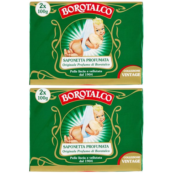 Borotalco Roberts: Set of 4 Scented Soaps, Vintage Edition (Baby Picture) * 3.5 Ounces (100g) Packages (Pack of 4) [ Italian Import ]