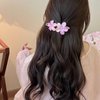 Vacaonio French Flower Hairclip for Women Large Acrylic Flower Alligator Hair Clip Claw Purple Flower Hair Clips Flower Non Slip Hairclips Barrette Flower Long Curly Hair Clip Decorative