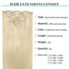 DOORES Human Hair Extensions Clip in Human Hair Platinum Blonde 22 Inch 120g 7pcs Clip in Hair Extensions Straight Natural Hair Extensions Thick Clip in Remy Extensions