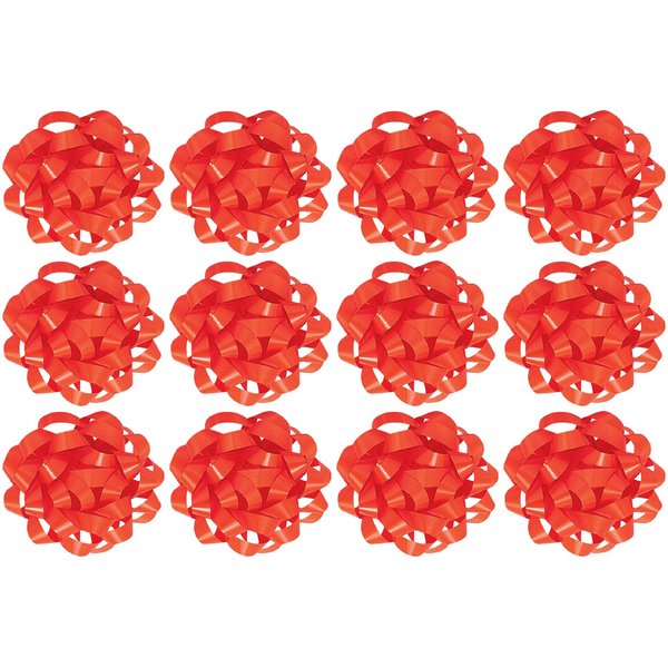 The Gift Wrap Company Decorative Confetti Gift Bows, Medium, Orange, pack of 12