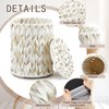 Ctosree 1.3 Gallons Small Wicker Trash Can with Lid Handle Boho Woven Braided Bathroom Waste Basket Trash Can with 100 Garbage Bags for Bedroom Office Laundry(Cream White,Braided Polypropylene)