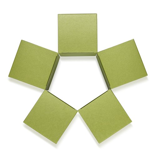 Quotidian 12pcs Glitter Pearlescent Paper Treat Gift Boxes with Lids 3x3x3 (Green Tea)