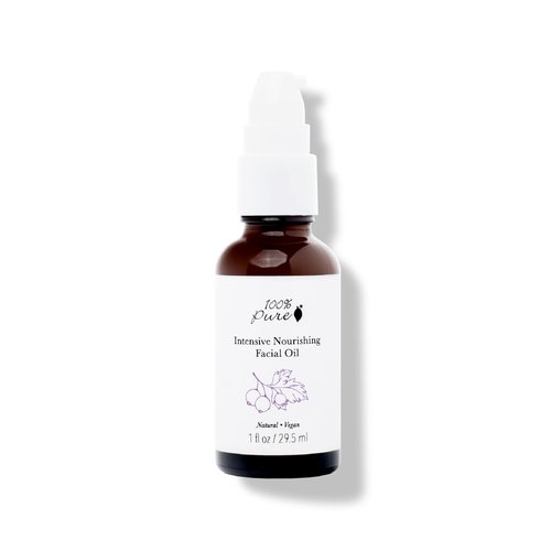 100% PURE Intensive Nourish Facial Oil Hydrating Face & Body Moisturizer Natural Illuminating Dry Skincare for Women & Men - Vegan - 1oz