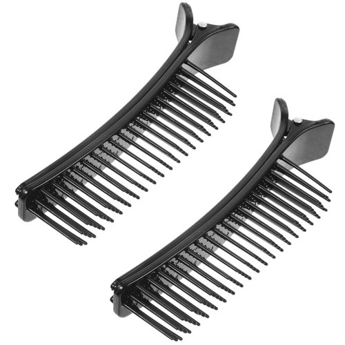 Beaupretty 2pcs Teasing Clip Comb Hairstylist Hair Clips Hair Coloring Styling Tools for Highlights Trimming Cutting Flat Iron Guide (Black)