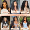13x4 Deep Wave Lace Front Wigs Human Hair Pre Plucked 22 Inch Curly Lace Front Wig Human Hair 180 Density Deep Wave Frontal Wig for Women Glueless Wigs Human Hair with Natural Hairline (22 Inch)