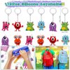 SNLN 98Pcs Monster Party Favors Birthday Supplies for Kid Monster Drinking Straw Luminous Tattoo Sticker Keychain Slap Bracelet Sticker Pinata Filler Goodie Bag Stuffer Monster Birthday Party Supplies