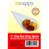 Zappy - 100 Clear 4 Inches Plastic Tear Drop Appetizer Spoon Clear Plastic Spoon Tasting Spoons Soup Spoons/Asian Spoon Dessert Dish Bowls Teardrop Plates Spoons