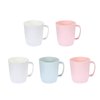 Kurala Coffee Mugs Set of 5, Plastic Coffee Cups Set, 10 Ounce Unbreakable Coffee Mug Plastic with Handle, 3 Basic Colors, Plastic Mug Dishwasher Safe