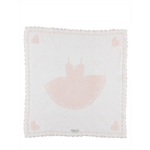 Barefoot Dreams CozyChic Scalloped Receiving Blanket - Pink & Tutu,30" x 32"