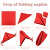 ANECO 12 Pieces Satin Napkins Soft Dinner Napkins Square Table Napkins 17 x 17 Inches for Restaurant Weddings Party Dinner Decoration (Red)