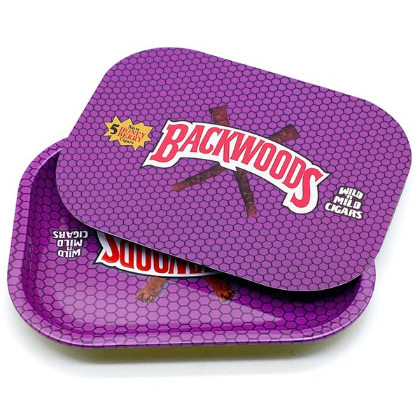YAPAS Rolling Tray with Magnetic Lid - 7 inch x 5.5 inch Metal Rolling Tray - Cigarette Rolling Trays - Smoke Accessories - Rolling Paper Tray - Rolling Plate (Clear,Purple)