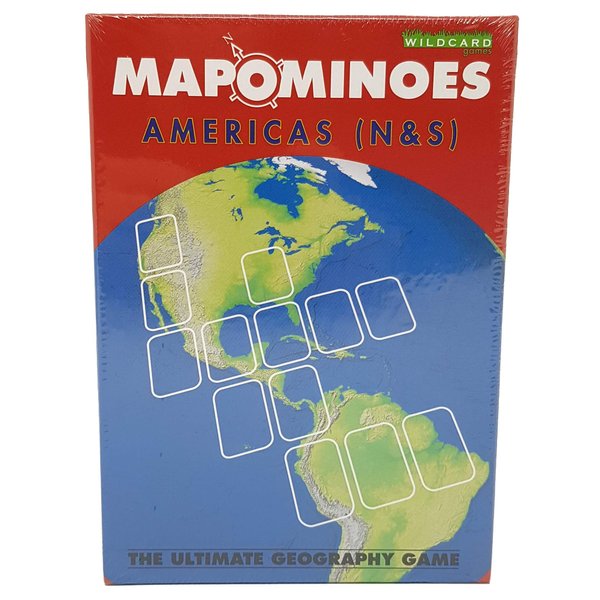 MAPOMINOES North and South America – Fun and Educational Geography Card Game About Connecting North and Latin American Countries. for Kids Teens and Adults. Like Dominoes with maps.